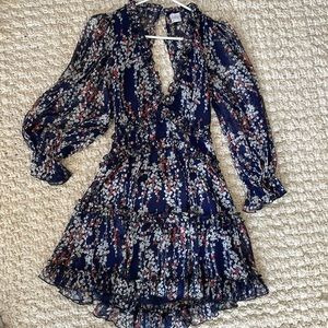 Selfie Leslie navy blue floral mini dress. Size S.